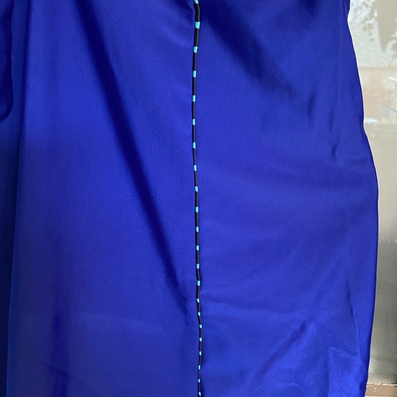 Navy and teal stripe double strap tankini set size L (12-14) - Picture 3 of 6